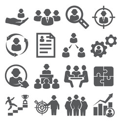 employee icons set on white background vector image