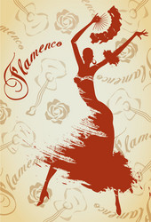 flamenco girl vector image