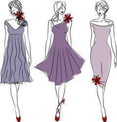 three catwalk models vector image