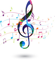 colorful music notes vector image