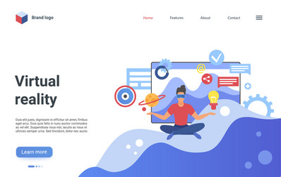 virtual reality landing page innovation vector image