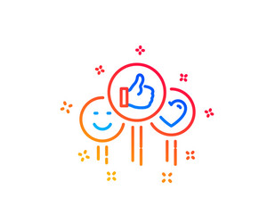 Social media like line icon thumbs up sign vector