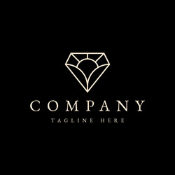 luxury diamond line art geometry logo design vector image