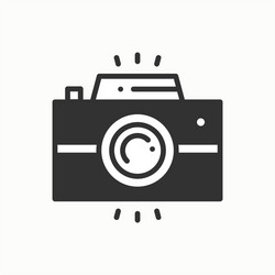 camera line outline icon photo vector image