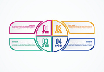 colorful infographics options four steps vector image