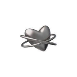 chrome liquid heart in y2k style isolated vector image