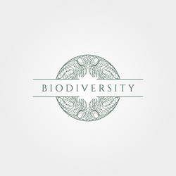 biodiversity nature line icon logo minimal design vector image