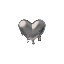 chrome heart with smudges in a trendy 2000s style vector image