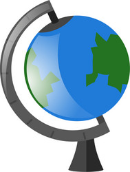 globe on metal stand vector image