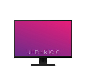 Computer monitor mockup isolated on white vector