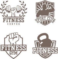 gym fitness logo badge vector image