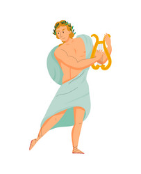 apollo greek god composition vector image