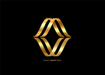 3d golden abstract letter m gold luxury business vector