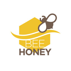 bee honey logo design with insect isolated vector image