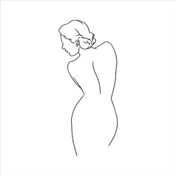 continuous one line drawing women body vector image