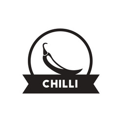 black icon on white background chilli vector image