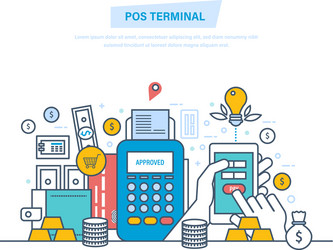 pos terminal payments systems financial vector image