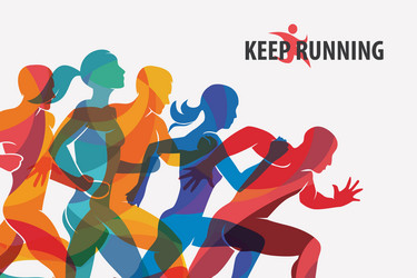 running people set of silhouettes sport vector image