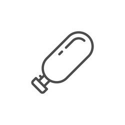 oxygen tank line outline icon vector image