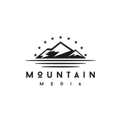 simple mountain with star logo design vector image