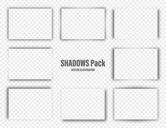 shadows set page dividers on transparent vector image