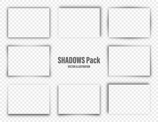 shadows set page dividers on transparent vector image