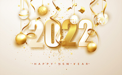 New year 2022 banner with numbers date vector