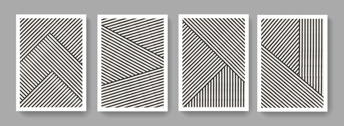 collection of modern minimalist striped posters vector image