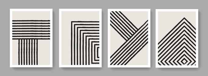 collection of modern minimalist striped posters vector image