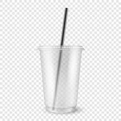 realistic 3d empty clear plastic disposable vector image