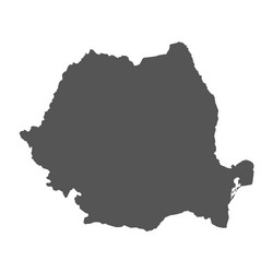 romania map black icon on white background vector image