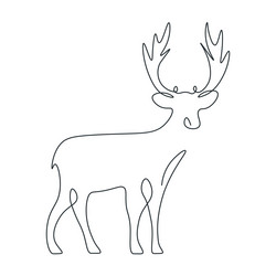 deer in one line vector image