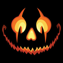 scary halloween pumpkin with a jack o vector image