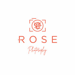 camera with rose flower for photography logo vector image