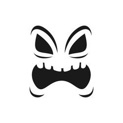 creepy face icon scary yelling evil emoji vector image