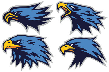 set eagle sports logo mascot design coll vector image