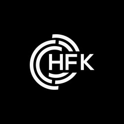 hfk letter logo design on black background vector image