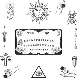 Occult symbols element collection vector