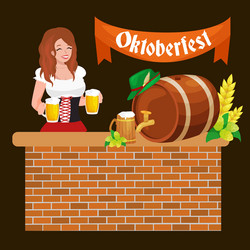 beer festival oktoberfest celebrations retro style vector image