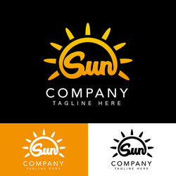 Letter sun logo with a yellow and orange gradient vector