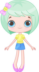 cute doll vector image