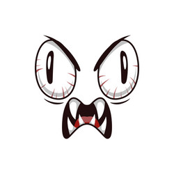 monster face cartoon icon creepy creature vector image