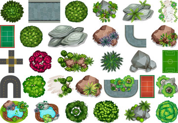 set garden element vector image