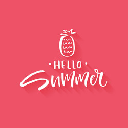 Hello summer lettering vector