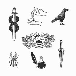 witchcraft and magic collection vector image