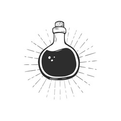 magic potion in bottle hand drawn sketch vector image