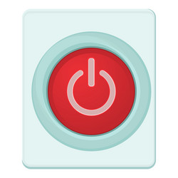 red power on or off button icon cartoon style vector image