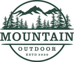 mountain logo outdoor emblem circle - adventure vector image