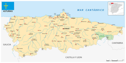 map of the spanish community asturias vector image