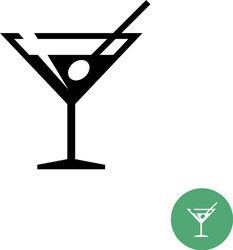 triangle martini cocktail glass black simple icon vector image